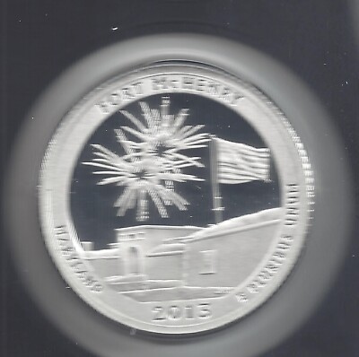 2013 S Silver Proof FORT McHENRY ATB Quarter - 90% Silver