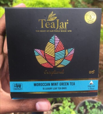 Tea Jar Moroccan Mint Green Tea 15 Luxury Leaf Tea bags 30G Net