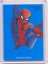 2017 Marvel Fleer Ultra Spider-Man Blue Precious Metal Gems PMG MM1 32/49