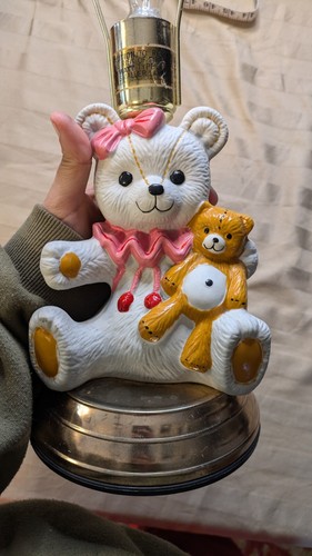 Ceramic Girl Nursery Lamp Little Bear Pink Bow Tie Works Teddy Bear - Picture 5 of 5