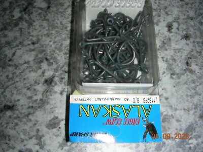 50 EAGLE CLAW LAZER SHARP OCTOPUS HOOKS NICKLE TEFLON COATED 8/0