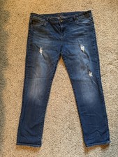 KUT from the Kloth Women  s Blue Denim Med Wash, Distressed 5-Pocket, sz 16