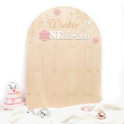 BASCT Winter Onederland 1st Birthday Photo Board - Wooden First Year Photo