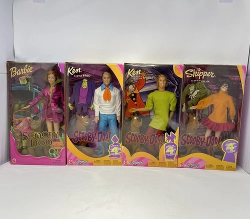 Lot of 4 Scooby-Doo BARBIE & KEN DOLLS - Daphne Velma Shaggy Fred Scooby Minty