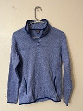 Eddie Bauer Women  s S Fleece Better Sweater 1/4 Snap Pullover Blue