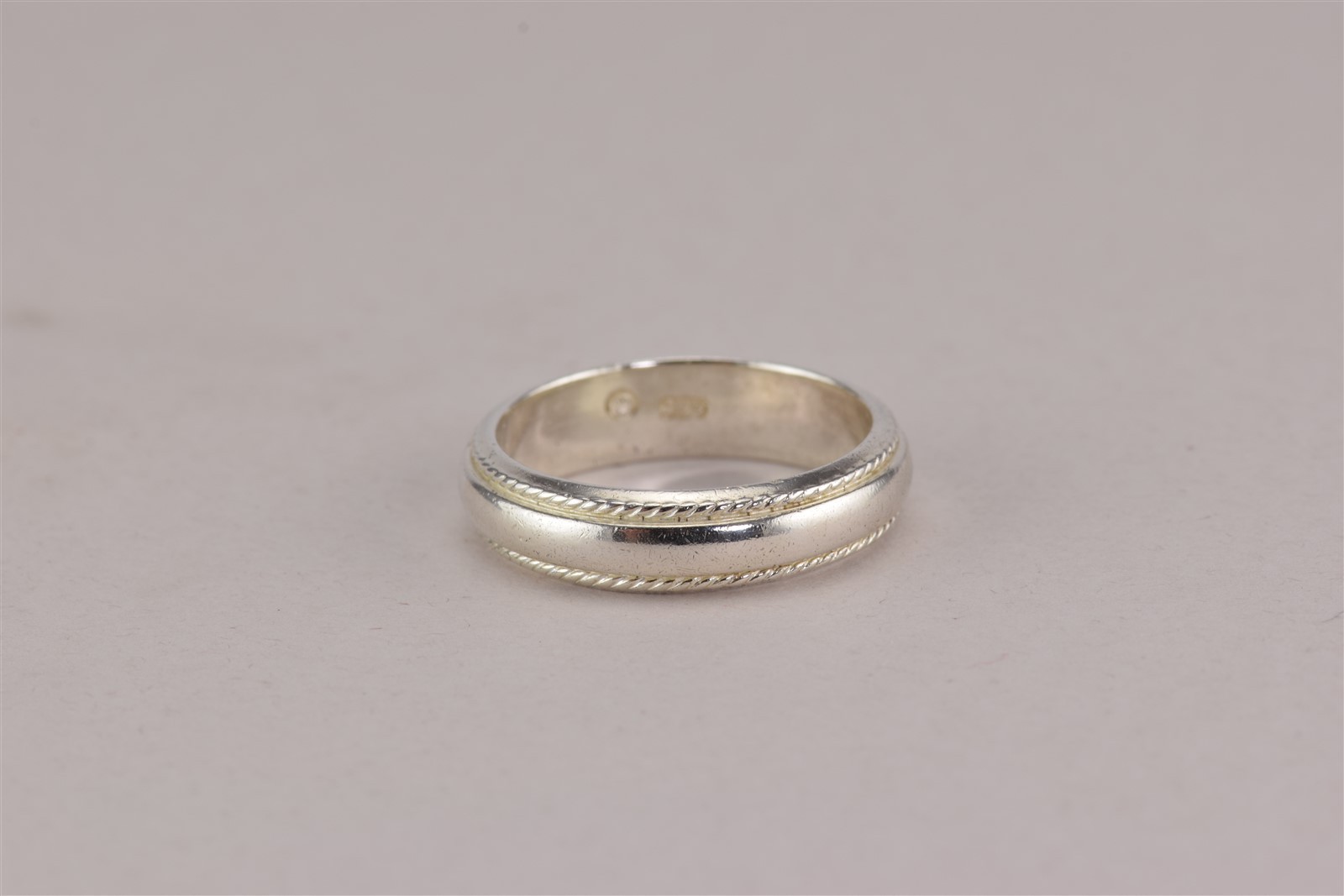 Sterling Silver 5mm Solid Coiled Cable Rimmed Ban… - image 1