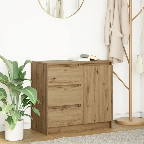 Sideboard Mit Schublade Artisan-Eiche 71X35X65 Cm Holzwerkstoff-image