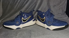 Nike Team Hustle 5Y Mystic Navy Gold Kids Youth Basketball Shoes FZ8463-400
