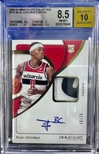 2023-24 Panini Immaculate Rookie Patch Auto /99 Bilal Coulibaly #114 Wizards