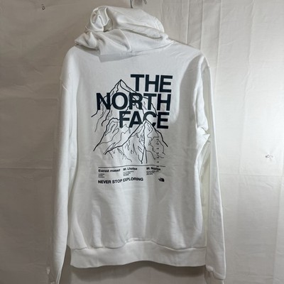 The North Face Men's Mountain Peaks Standard-Fit Printed Hoodie White Large
