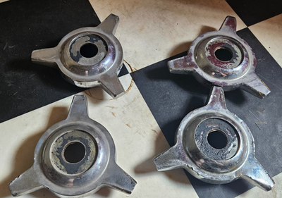 4) zenith wire wheels chrome 3 bar knockoff caps lowrider