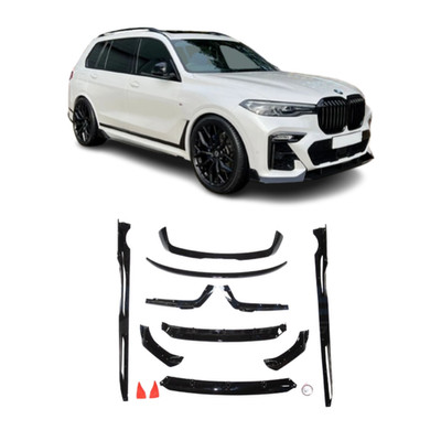 BMW X7 G07 PRE LCI 2019+ M STYLE GLANZ SCHWARZ BODY KIT SPLITTER DIFFUSOR SPOILER