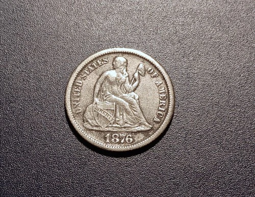 AU 1876-CC Seated Liberty Dime
