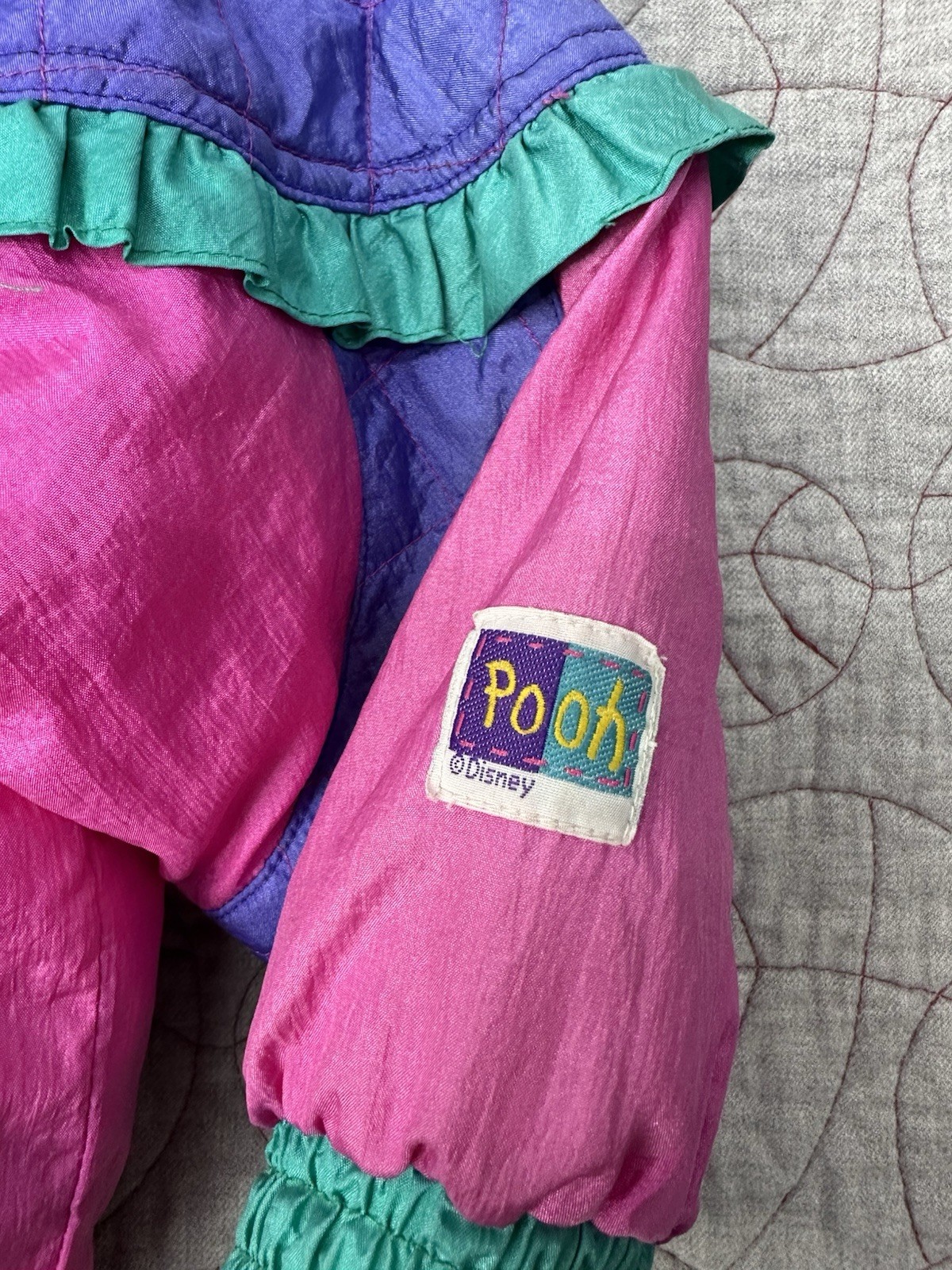 VTG 90s Winnie The Pooh Disney Puffer Coat / Little Kids Girls 4T image 4