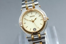 [Near MINT] Gucci 9000M 32mm Ivory Dial Two Tone Quartz Unisex Watch From JAPAN