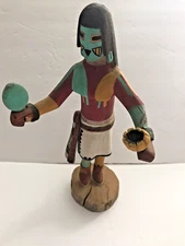 Native American Kachina Doll hand painted and wood carved approx. 12" signed