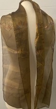 Vintage Sheer Shimmering Scarf Abstract Pattern Wm Made In Italy RN29124