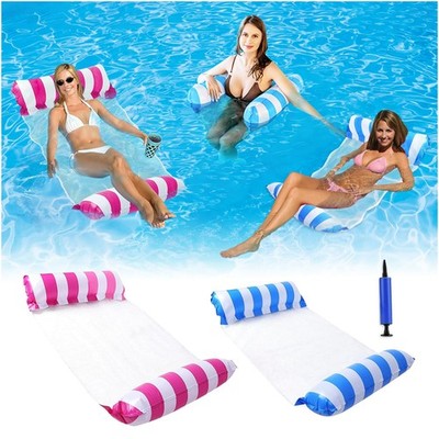 2er Pack Aufblasbare Pool Schwimmer Hängematte, 4-in-1 Mehrzweckpool Aufblasbar,