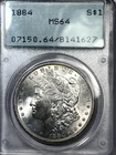 1884 P    MORGAN DOLLAR  PCGS MS 64 OGH  COMPARE TO  A 66 REALLY NICE