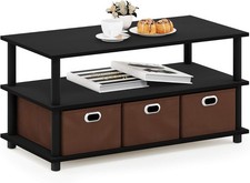 Turn-N-Tube Coffee Table 31.22D x 15.5W x 15.8H in Black Oak/Black/Brown