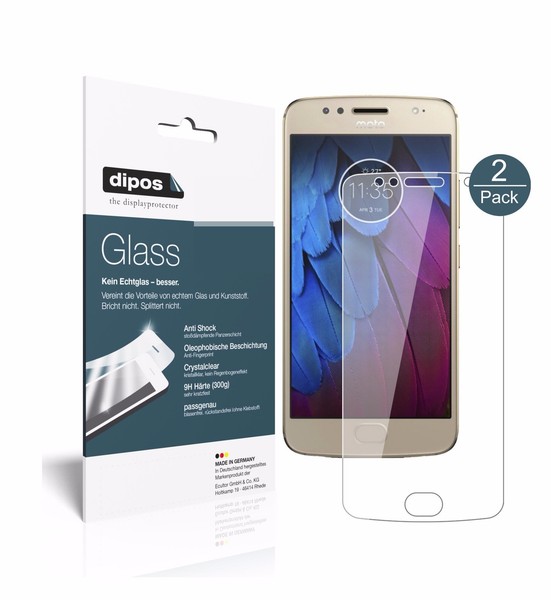 2X Schutzfolie FüR Motorola Moto G5S Plus - Anti-Shock 9H Folie Dipos Glass-image