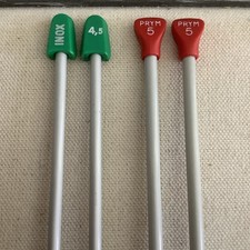 VTG 2 Pairs Inox Prym Knitting Needles 15  13 in Sz 4.5  5 mm Made in Germany