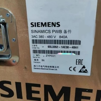 New Siemens 6SL3352 1AE38 4BA1 SINAMICS S120 Power Block 270A 510 750V DC