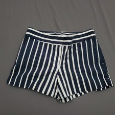 LOFT The Riviera Short Womens 2 Navy Blue White Striped Cotton Stretch Nautical