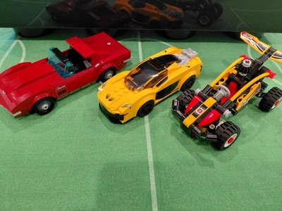 3 LEGO Technic, Corvette,McClaren,Buggy Near Complete Racers