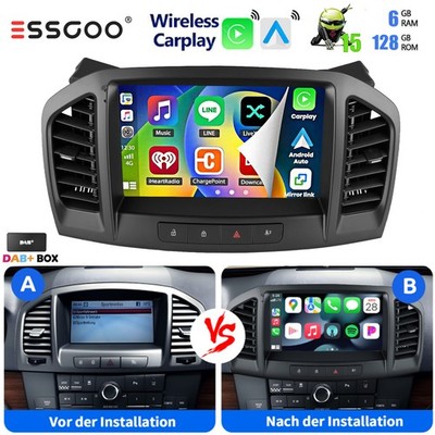 Android 15 8Kern DAB+ Autoradio Für Opel Insignia 2008-2012 6+128G Apple Carplay