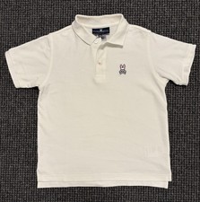 Psycho Bunny Kids Classic Pique Polo Shirt White Size M