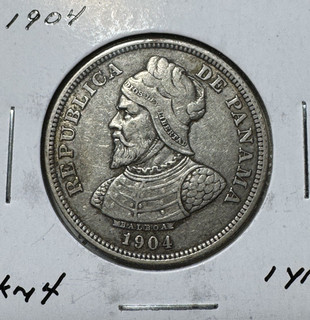 PANAMA 1904 25 CENTESIMOS SILVER....YR. TYPE