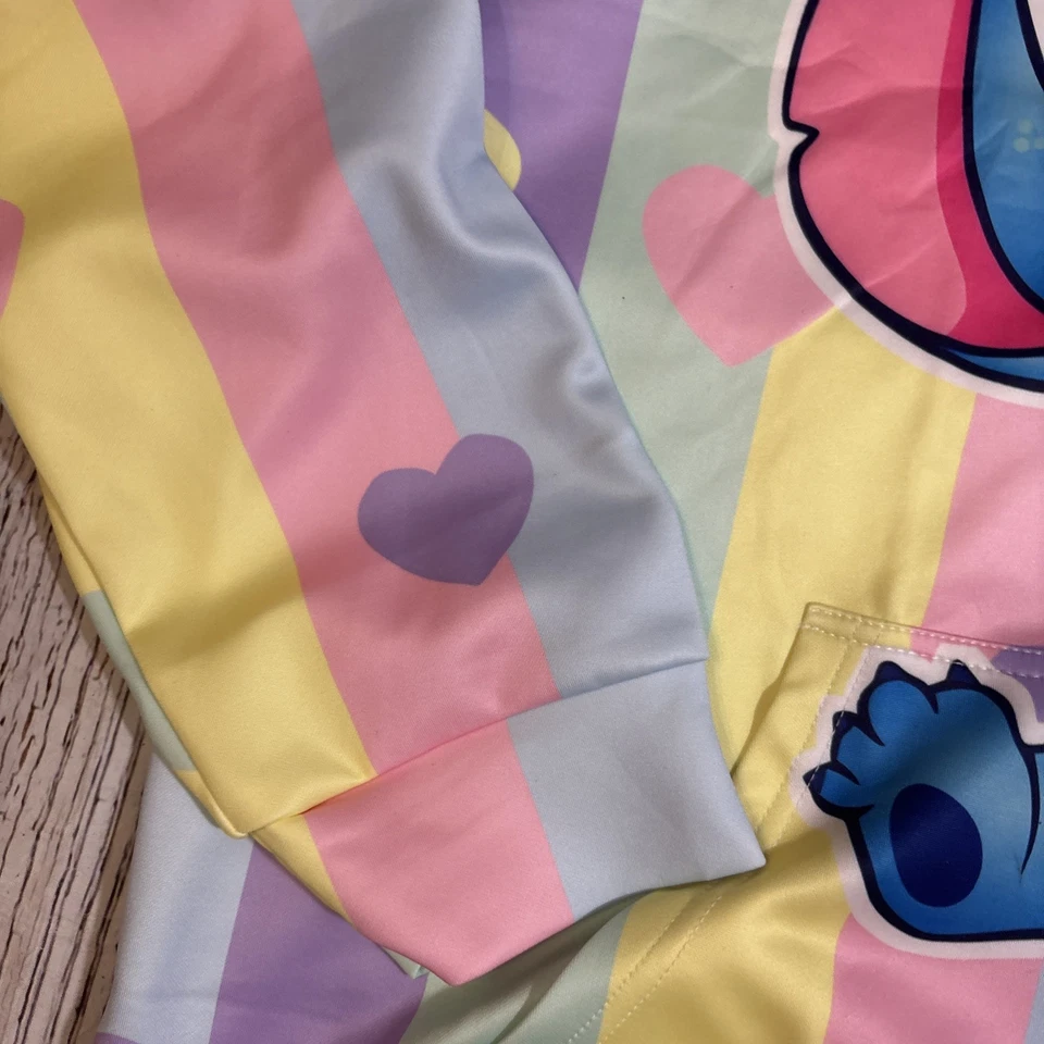 Disney Lilo & Stitch Sudadera con Capucha Cremallera Para Mujer Manga Larga Pastel Talla XXL NUEVO Foto 4 de 4