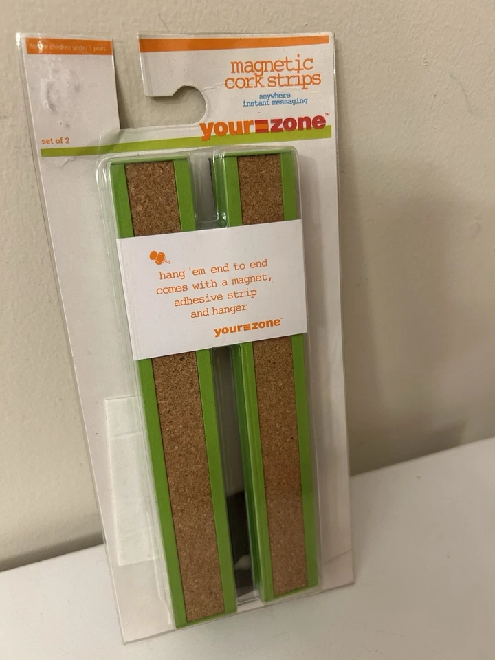 Your Zone Bulletin Bar Magnetic Cork Strips Board 2 Pack Classroom Dorm Green - Image 2 of 4