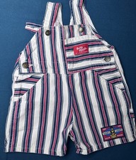 Vintage 90s Striped Oshkosh Denim Shortalls Vestbak Bibs