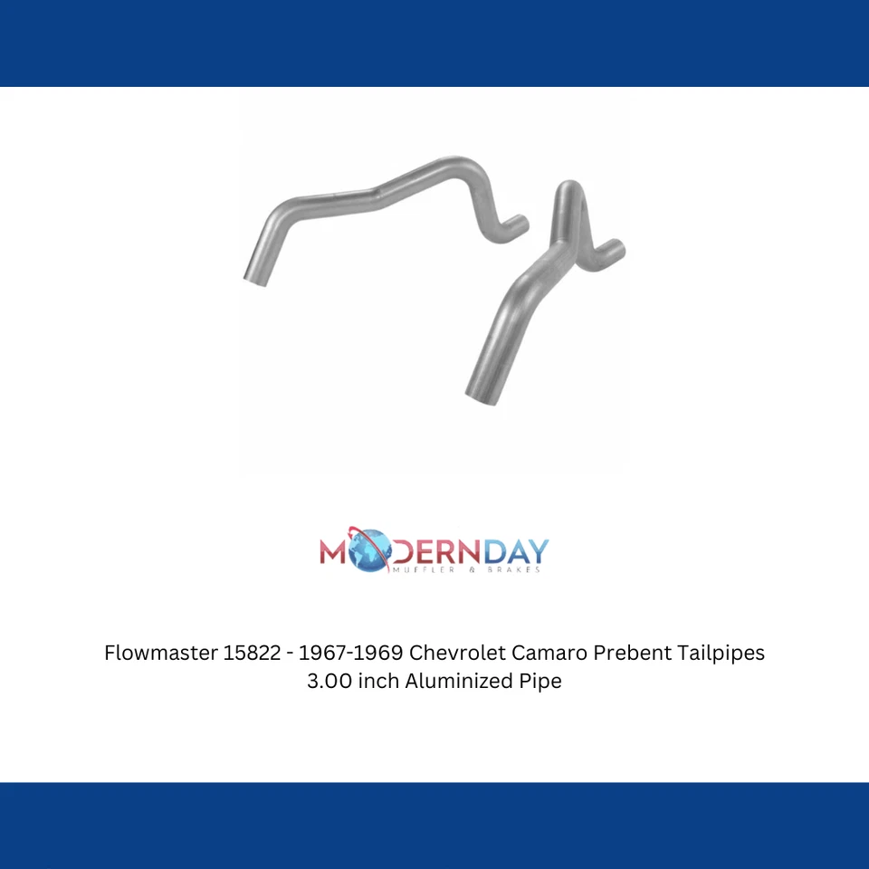 1967-1969 Chevrolet Camaro Prebent выхлопные трубы Flowmaster 15822 - Изображение 3 из 4