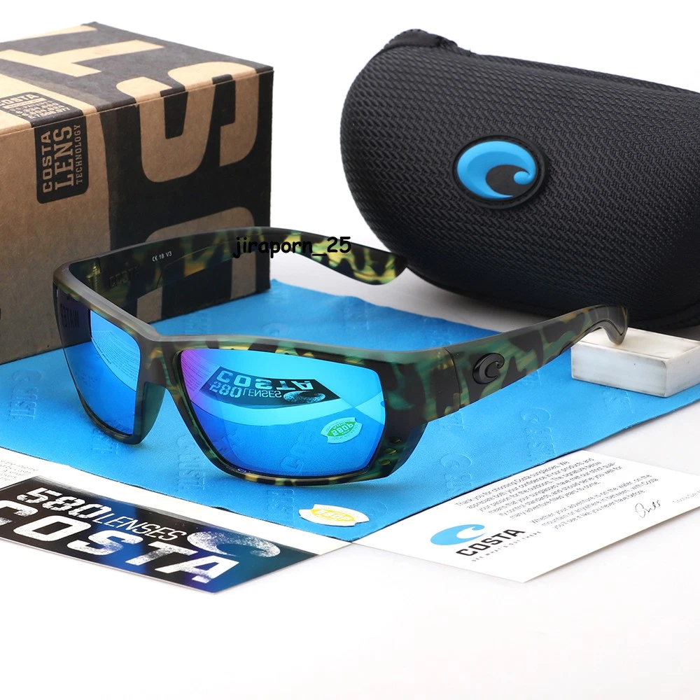 COSTA DEL MAR matte gray/blue mirror BLOKE polarized 580G sunglasses NEW IN BOX