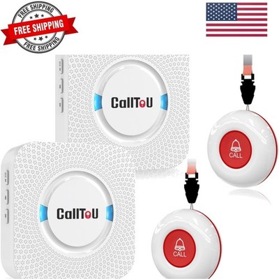Wireless Caregiver Pager Smart Call System 2 SOS Call Buttons/Transmitters 2 ...