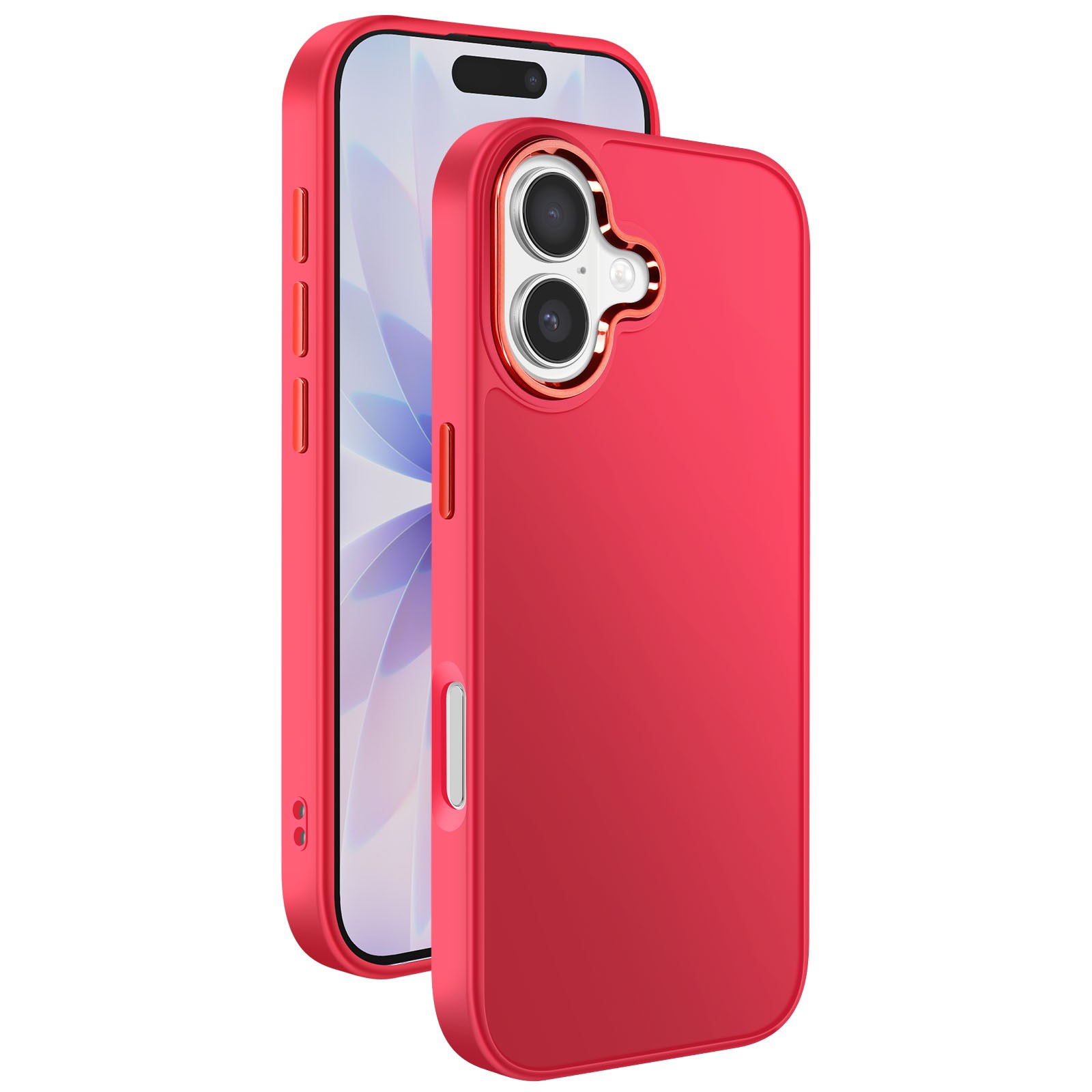 Coque iPhone 17 rouge rigide mate protection caméra métal marque Avizar