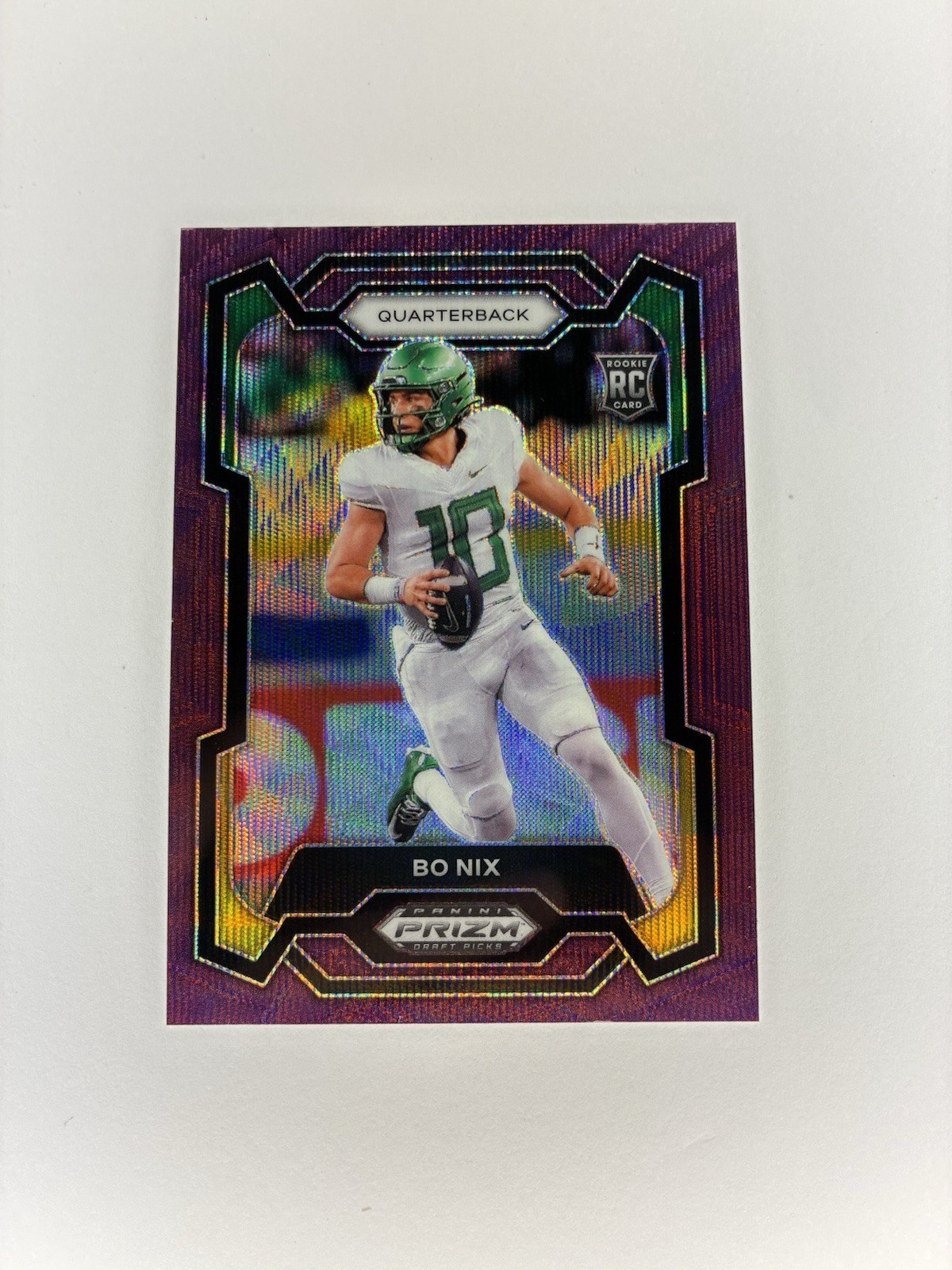 2024 Panini Prizm Draft Picks - Bo Nix #105 Purple Wave Prizm (RC)