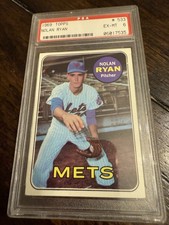 1969 Topps 533 Nolan Ryan PSA 6 Beautifully Centered HOF New York Mets, Astros,