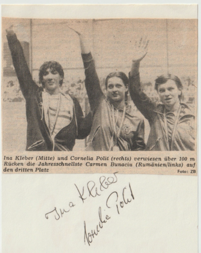 Ina Kleber Cornelia Polit (DDR) - 2x ARGENTO Olimpiadi 1980 nuoto - Foto 1 di 1