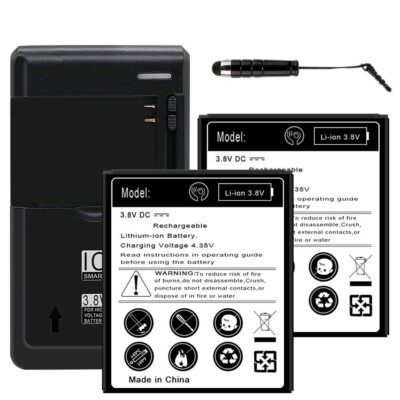 High Capacity 2X 2800mAh Battery+High Rate Charger Fits ZTE Avid 579 Z5156CC USA