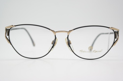 Vintage Brille Aigner EA 72 Schwarz Gold Oval Brillengestell eyeglasses - Bild 1 von 6