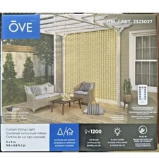 OVE Waterfall Curtain String Lights 1200 LED Bulbs with Remote Control, 2020898