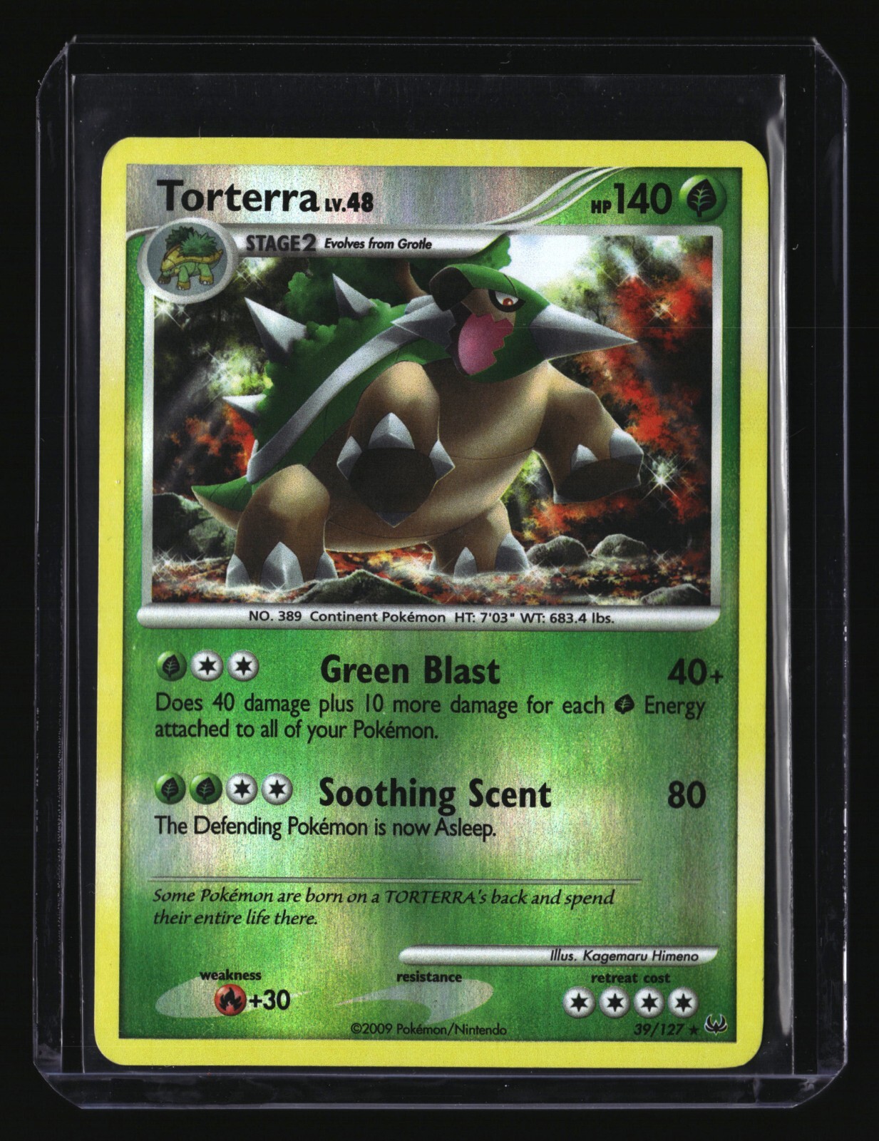 Pokemon TORTERRA  39/127 Reverse Holo (2009 Platinum) LP/Light Play