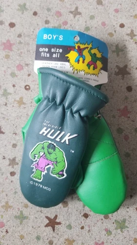 Vintage 1979 Marvel Comics - Rare ! Incredible Hulk Childs Mittens / Gloves NM 