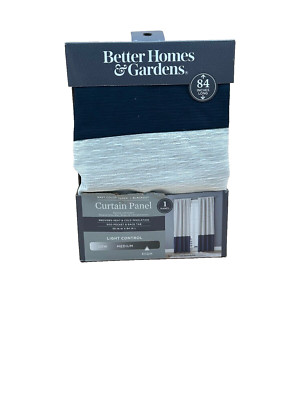 Better Homes And Gardens Blue/White Solid Line 84inch x 50inch Curtain Panel
