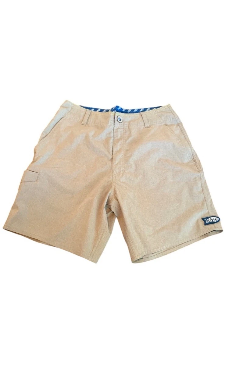 AFTCO Shorts Mens Size 28 Cloudburst Fishing Shorts Performance Logo