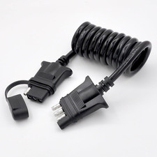 4 Way Flat Trailer Light Wiring Extension 4.5Ft 55 In, Stretchable Coiled Cable